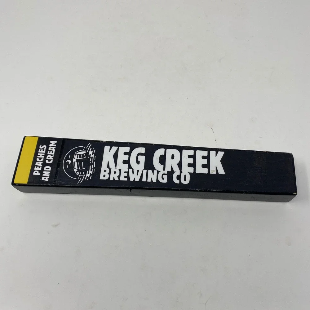 Keg Creek Brewing Co Peaches and Cream Wooden Beer Tap Handle Black